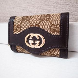 グッチ(Gucci)の正規品♡美品♡グッチ キーケース GG柄キャンバス ベージュ バッグ 財布 小物(キーケース)