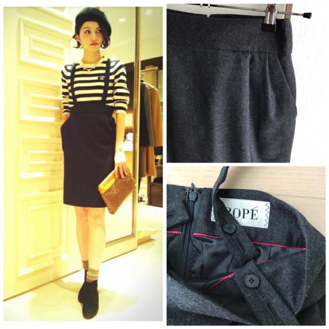 ROPE’(ロペ)のROPE サスペンダータイトスカート レディースのスカート(ひざ丈スカート)の商品写真