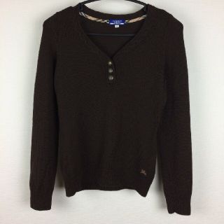 バーバリーブルーレーベル(BURBERRY BLUE LABEL)の新品同様品 BURBERRY BLUE LABEL 長袖ヘンリーネックニット(ニット/セーター)