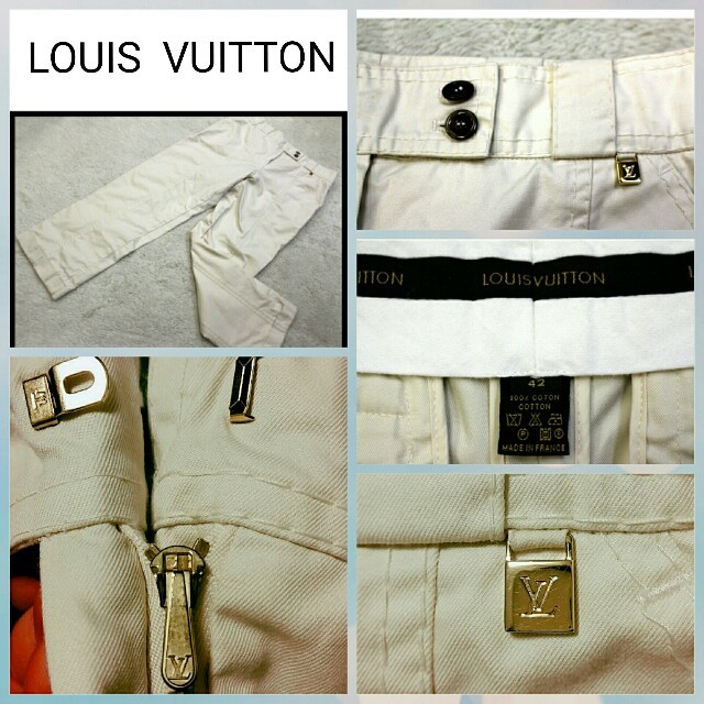 LOUIS VUITTON(ルイヴィトン)のヴィトン正規品メンズズボンオフホワイト美品クリーニング済み♪ メンズのパンツ(ワークパンツ/カーゴパンツ)の商品写真