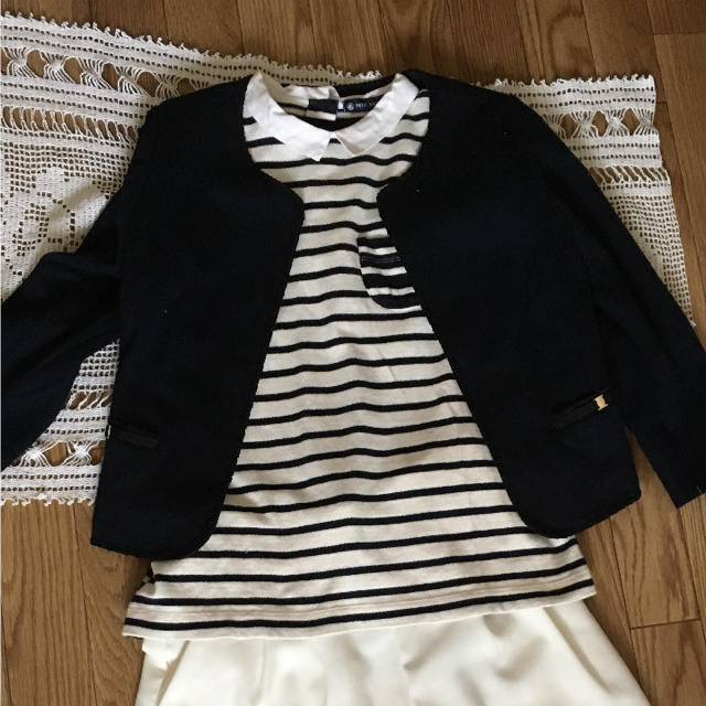 PETIT BATEAU(プチバトー)のフランスの人気ブランド プチバトー 小さな襟が可愛いボーダーＴシャツ メンズのトップス(Tシャツ/カットソー(半袖/袖なし))の商品写真