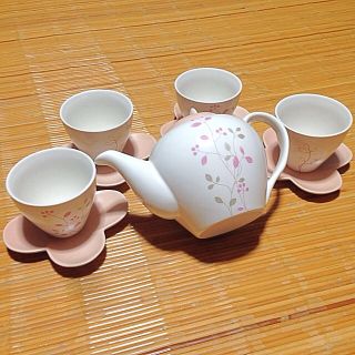 陶器 急須 湯呑み 茶たく4客セット 煎茶碗 ティーポット茶器 和食器 洋食器(食器)