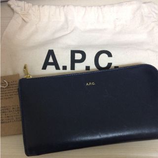 アーペーセー(A.P.C)のアーペーセー 長財布 ラウンドジップ ネイビー(財布)