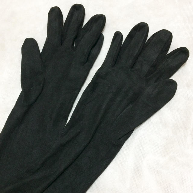 CECIL McBEE(セシルマクビー)のスウェード ロンググローブ   黒色                  170. レディースのファッション小物(手袋)の商品写真
