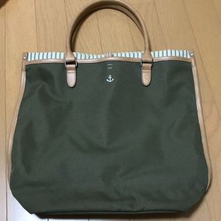 【美品】キャンバストートバッグ(グリーン)(その他)