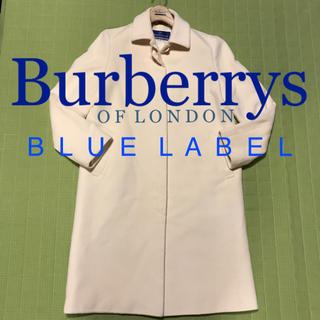 バーバリーブルーレーベル(BURBERRY BLUE LABEL)のバーバリー ブルーレーベル ホワイト ステンカラーコート(ロングコート)