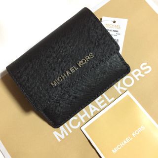 マイケルコース(Michael Kors)の特価！ マイケルコース キーリング付き パスケース カード入れ BK 新品本物(名刺入れ/定期入れ)