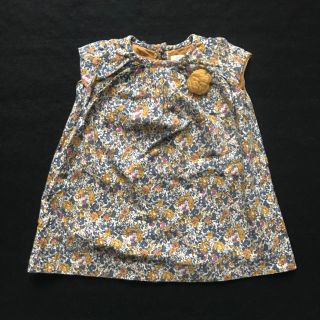 ザラキッズ(ZARA KIDS)の【Zara baby】イエロー系 花柄 チュニック 女の子 70 75 80(シャツ/カットソー)