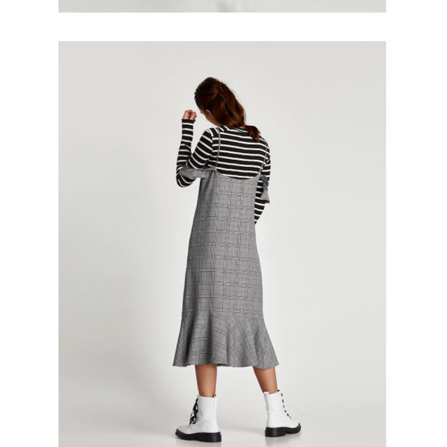 ZARA(ザラ)のZARA♡チェック柄フリルワンピース レディースのワンピース(ロングワンピース/マキシワンピース)の商品写真