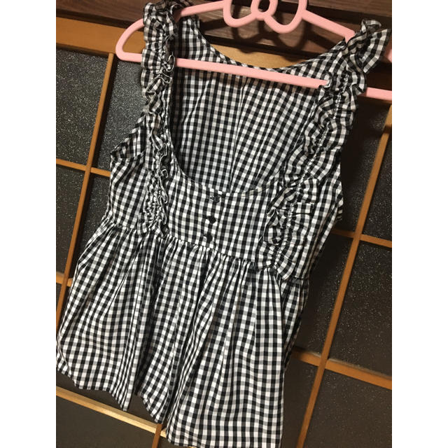 ZARA(ザラ)のZARA ギンガムチェック トップス レディースのトップス(シャツ/ブラウス(半袖/袖なし))の商品写真