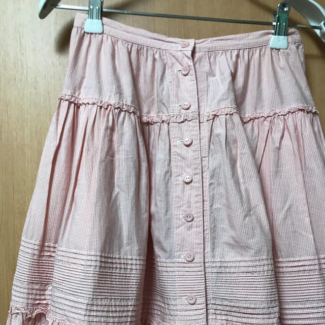 PINK HOUSE(ピンクハウス)のピンクハウス  ギンガムチェック ピンク ロングスカート レディースのスカート(ロングスカート)の商品写真