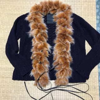 フェンディ(FENDI)の今だけ お値引きFENDI  fur付きニット  アウター カーディガン(毛皮/ファーコート)