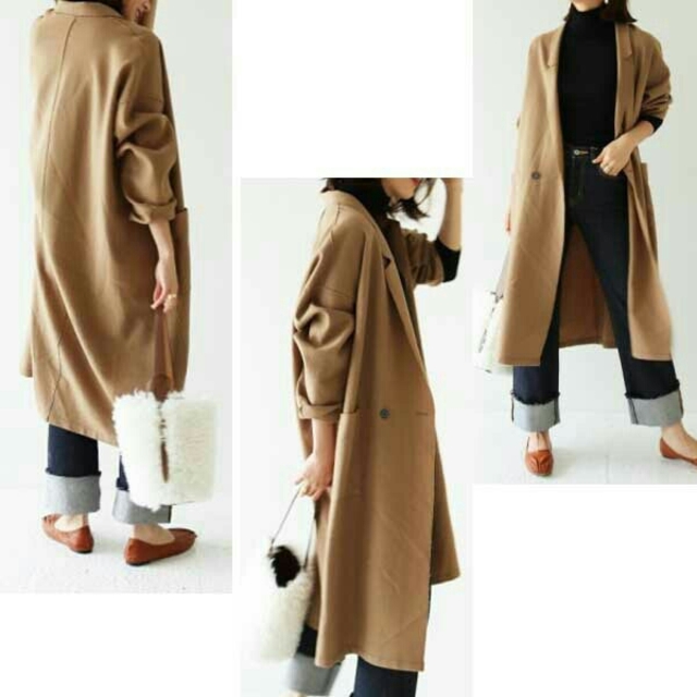 今期todayful ウールオーバーコートwoolovercoat キャメル-