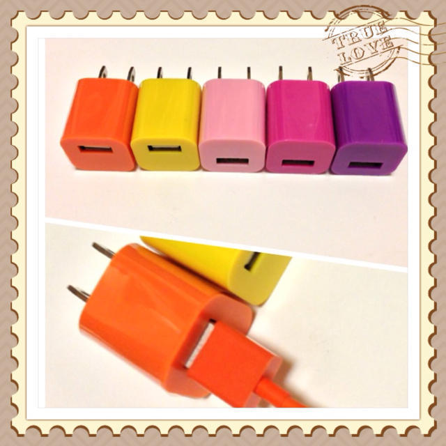 USBアダプター♡ピンク スマホ/家電/カメラのスマホアクセサリー(モバイルケース/カバー)の商品写真