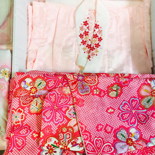 京都 花ひめ 七五三 着物 女の子 3歳 ピンク 被布 着物 小物セット