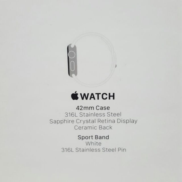 Apple(アップル)のapple watch 42mm ステンレス スポーツ 白 新品未使用 アップル スマホ/家電/カメラのスマホアクセサリー(その他)の商品写真