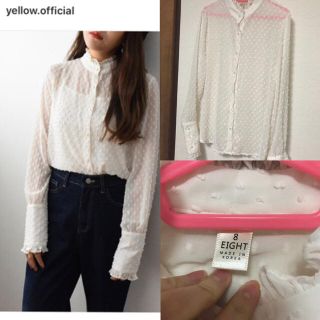 ディーホリック(dholic)のyellow♡シースルーシフォンブラウス(シャツ/ブラウス(長袖/七分))