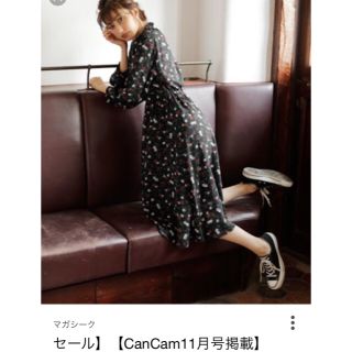 イング(INGNI)のCanCam11月号 INGNI 花柄 長袖マキシワンピース(ロングワンピース/マキシワンピース)