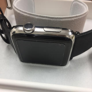 アップルウォッチ(Apple Watch)のApple Watch 初代 42mm ステンレススチール レザー ブラック(その他)