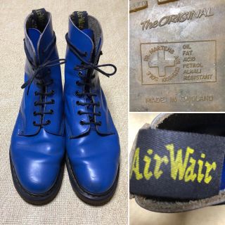 ドクターマーチン(Dr.Martens)の激レアカラー 英国製 ドクターマーチン 8ホール UK8 青ブルー(ブーツ)