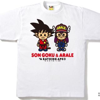 アベイシングエイプ(A BATHING APE)のape エイプ ドラゴンボール アラレちゃん コラボＴ 白Ｌ(その他)