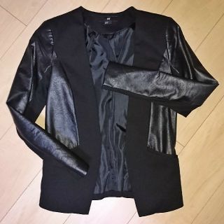 エイチアンドエム(H&M)のレザージャケット(ノーカラージャケット)