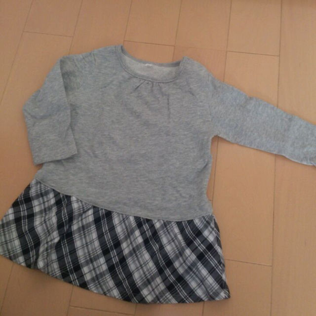 MUJI (無印良品)(ムジルシリョウヒン)の無印 ワンピース 90 キッズ/ベビー/マタニティのベビー服(~85cm)(ワンピース)の商品写真