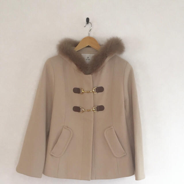 美品 ef-de エフデ ファー付き ショートダッフル-