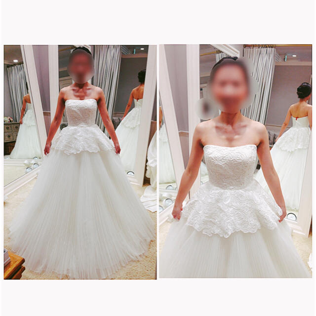 Vera Wang(ヴェラウォン)のこっちゃ様専用☆White Vera Wang ペプラムドレス レディースのフォーマル/ドレス(ウェディングドレス)の商品写真