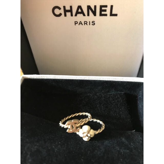 CHANEL - 【最終お値下げ】シャネル カメリア&ココマーク2連リングの