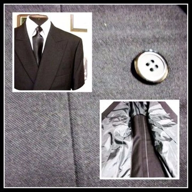 #2057 バーゲン市★前４ボタン１つ掛 ダブル礼服 替上着(上着のみ) A-3 メンズのスーツ(スーツジャケット)の商品写真