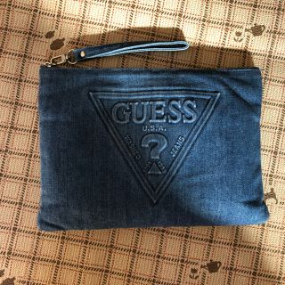 ゲス(GUESS)の美品 GUESS クラッチバック ブルー(クラッチバッグ)