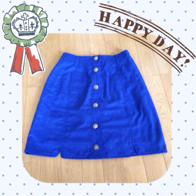 膝丈♡青のボックススカート レディースのスカート(ひざ丈スカート)の商品写真
