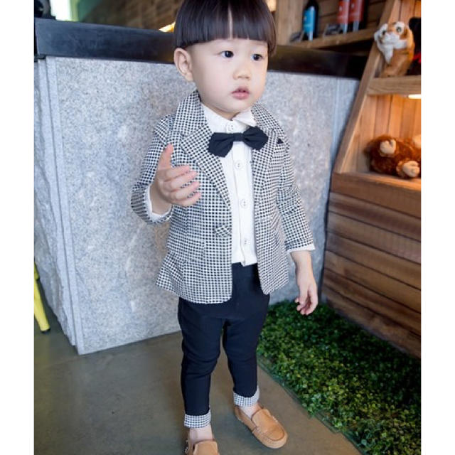 【再販19回目90cm】3点フォーマルセット キッズ/ベビー/マタニティのキッズ服男の子用(90cm~)(ドレス/フォーマル)の商品写真