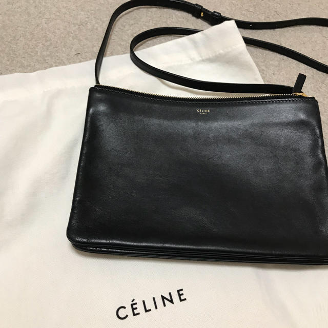 非売品 celine - 正規品♡セリーヌ トリオ ラージ ブラック ショルダー