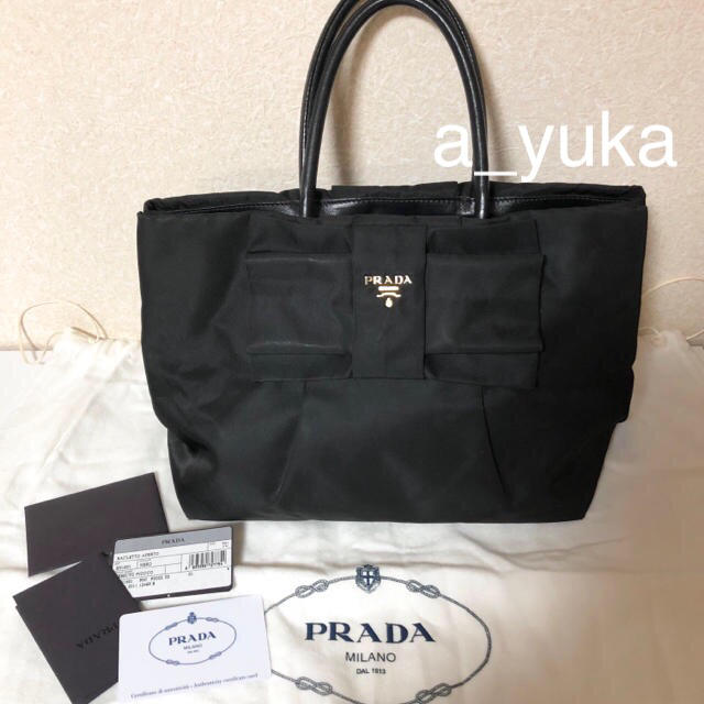 値下げ prada リボン ナイロン バッグ