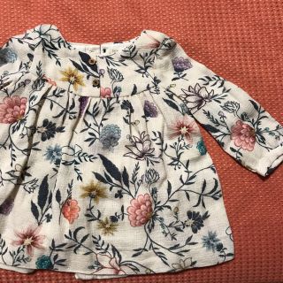 ザラキッズ(ZARA KIDS)のZARA baby 花柄 チュニック 未使用(シャツ/カットソー)