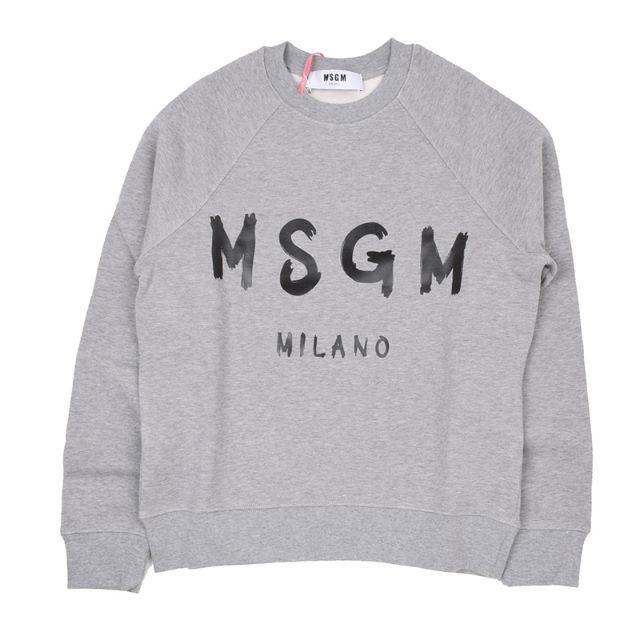 MSGM(エムエスジイエム)のMSGM エムエスジーエム レディース グレーロゴスウェット　トレーナーXS レディースのトップス(トレーナー/スウェット)の商品写真