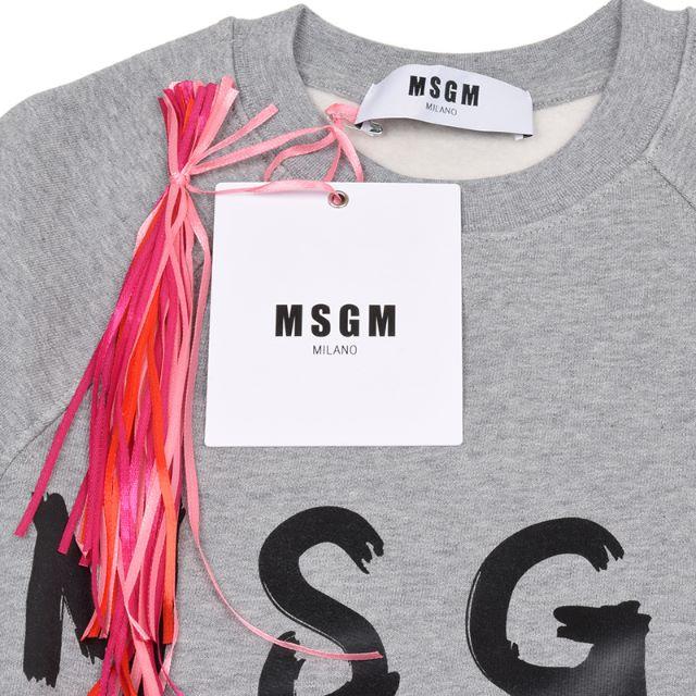 MSGM(エムエスジイエム)のMSGM エムエスジーエム レディース グレーロゴスウェット　トレーナーXS レディースのトップス(トレーナー/スウェット)の商品写真