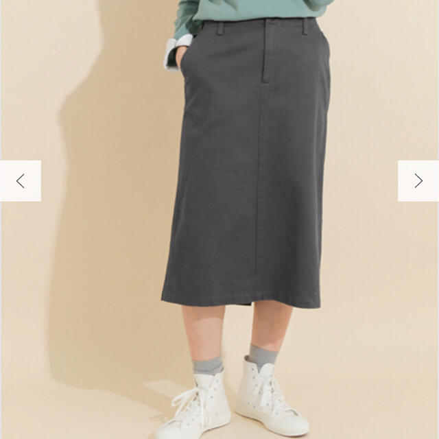 URBAN RESEARCH DOORS(アーバンリサーチドアーズ)のDOORS FORK&SPOON　Twill Midi Skirt レディースのスカート(ひざ丈スカート)の商品写真