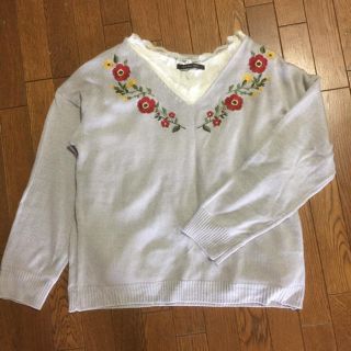 シマムラ(しまむら)の刺繍 ニット レースインナー付き(ニット/セーター)