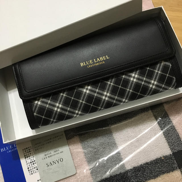 BURBERRY BLUE LABEL - ブルーレーベルクレストブリッジ新品黒マイクロチェック長財布★バーバリー後継の通販 by