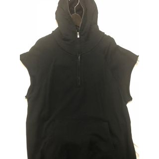 フィアオブゴッド(FEAR OF GOD)のfear of god 前ジップノースリーブパーカー 美品 3rdコレクション(パーカー)