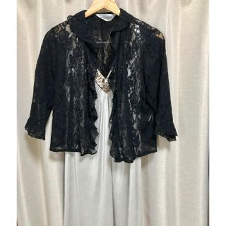 美品 ブラックレースボレロ 7部丈(ボレロ)