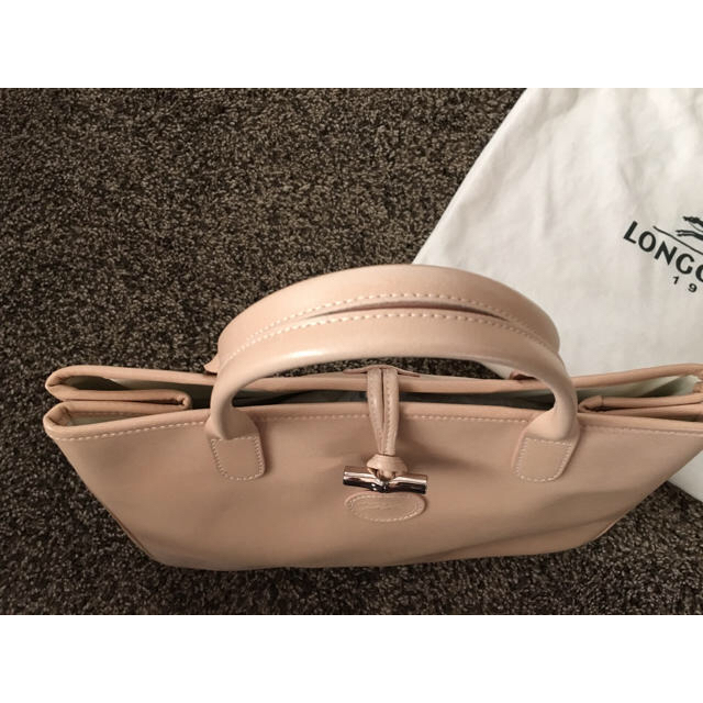 LONGCHAMP(ロンシャン)の美品 ロンシャン LONGCHAMP トートバック ピンクベージュ レディースのバッグ(トートバッグ)の商品写真