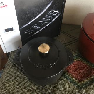 ストウブ(STAUB)のストウブ ラ ココット デ ゴハン S ブラック美品(鍋/フライパン)