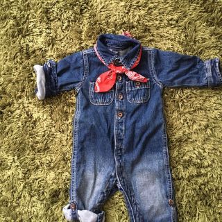 ベビーギャップ(babyGAP)のgap オールインワン サロペット ロンパース つなぎ 70 baby 美品(カバーオール)