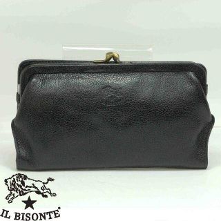 イルビゾンテ(IL BISONTE)の新品★IL BISONTE 黒革ガマ口付長財布  イルビゾンテ(財布)