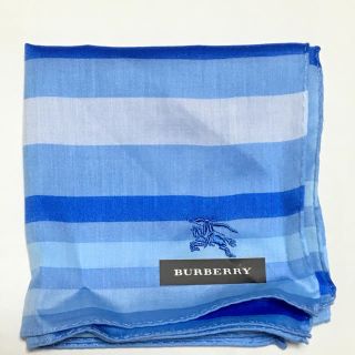 バーバリー(BURBERRY)のburberry ハンカチ 青(ハンカチ)