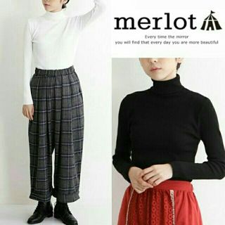 メルロー(merlot)の秋冬新作♡⑅⃝◌*メルロー ハイネック リブニット ブラック 黒(ニット/セーター)